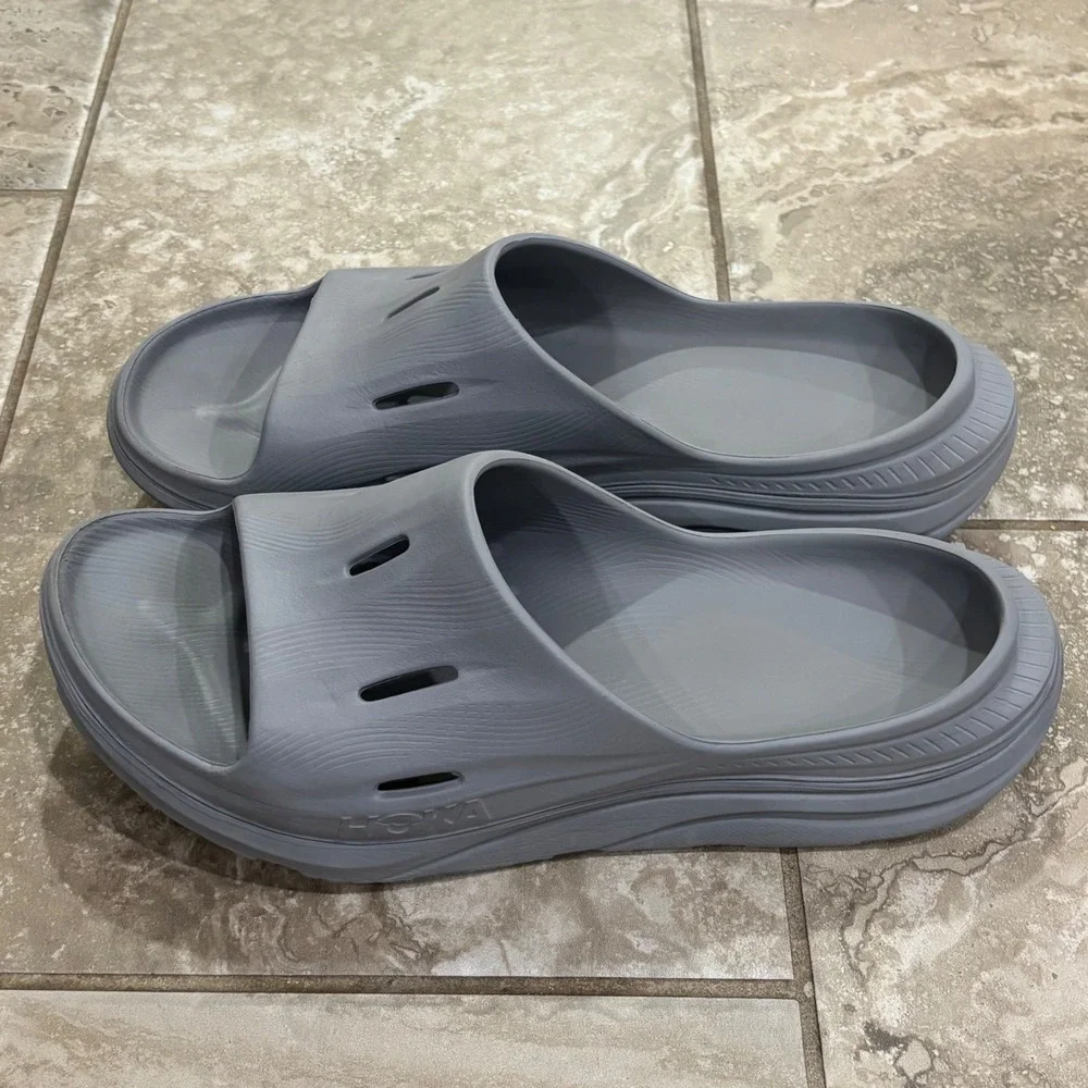 Hoka Ora Recovery Slide 3 Mens 14 Grey Comfort Sandals Slip On 1135061